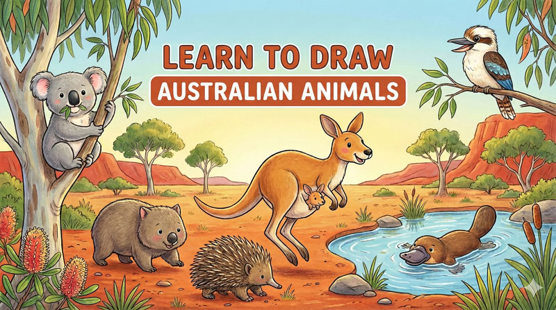 Learn to Draw Australian Animals - coming soon from Chunky Badger
